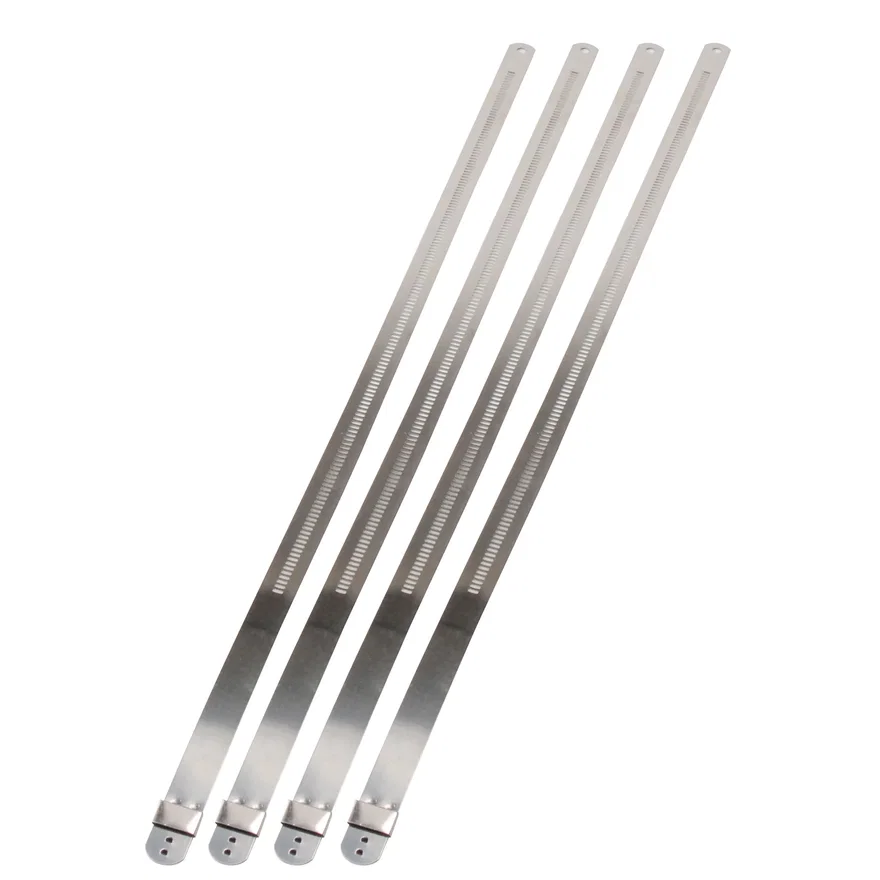 Stainless-Steel Positive Locking Ties 12mm x 14" (4-Pack) 010212