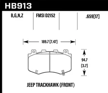 Front HP Plus Disc Brake Pad for Jeep Grand Cherokee image 2