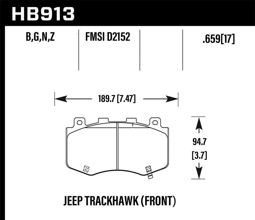 Front HPS 5.0 Disc Brake Pad for Jeep Grand Cherokee