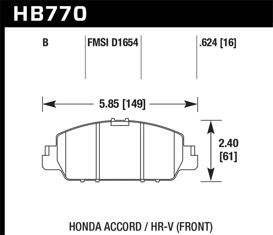 Front HPS 5.0 Disc Brake Pad for Honda