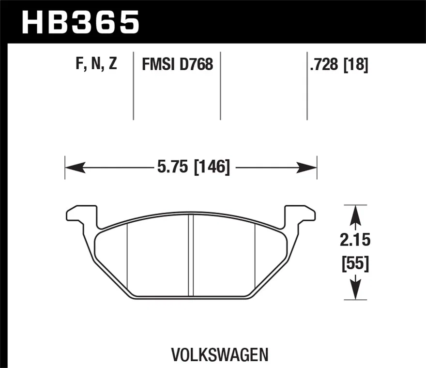 Front HPS 5.0 Disc Brake Pad for Volkswagen