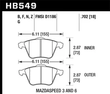 Front HP Plus Disc Brake Pad image 2