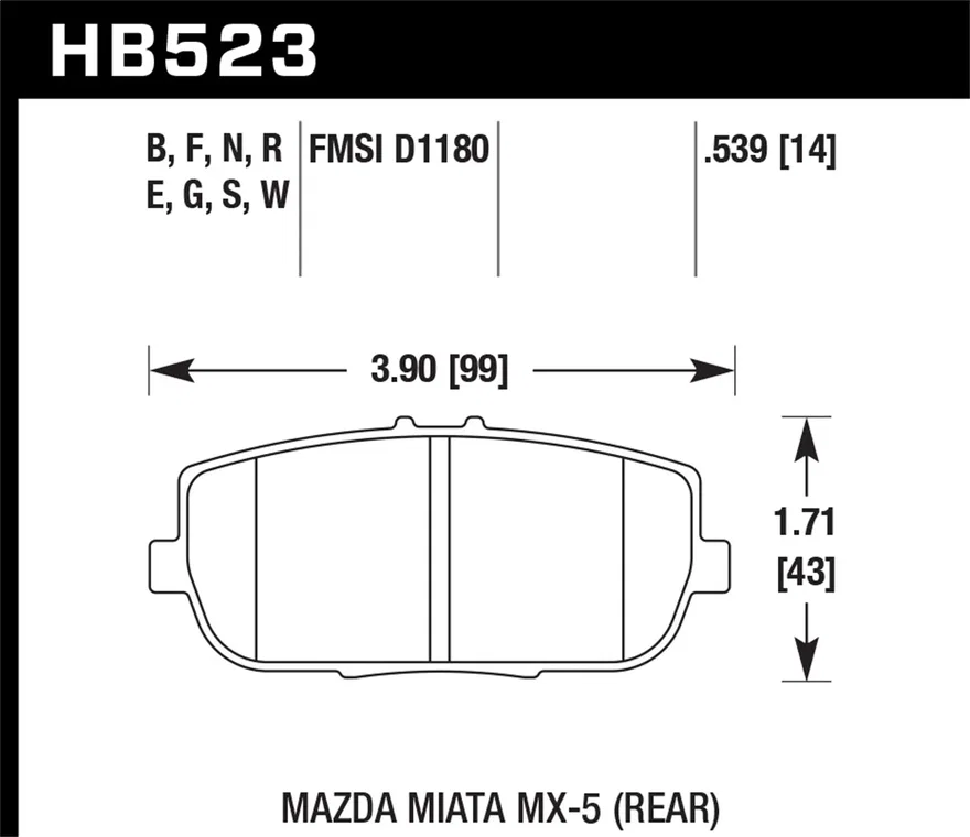 Rear HPS 5.0 Disc Brake Pad