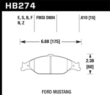 Front Performance Ceramic Disc Brake Pad for Ford Mustang image 2