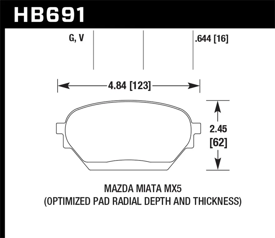 Front DTC-60 Disc Brake Pad for Mazda MX-5 Miata