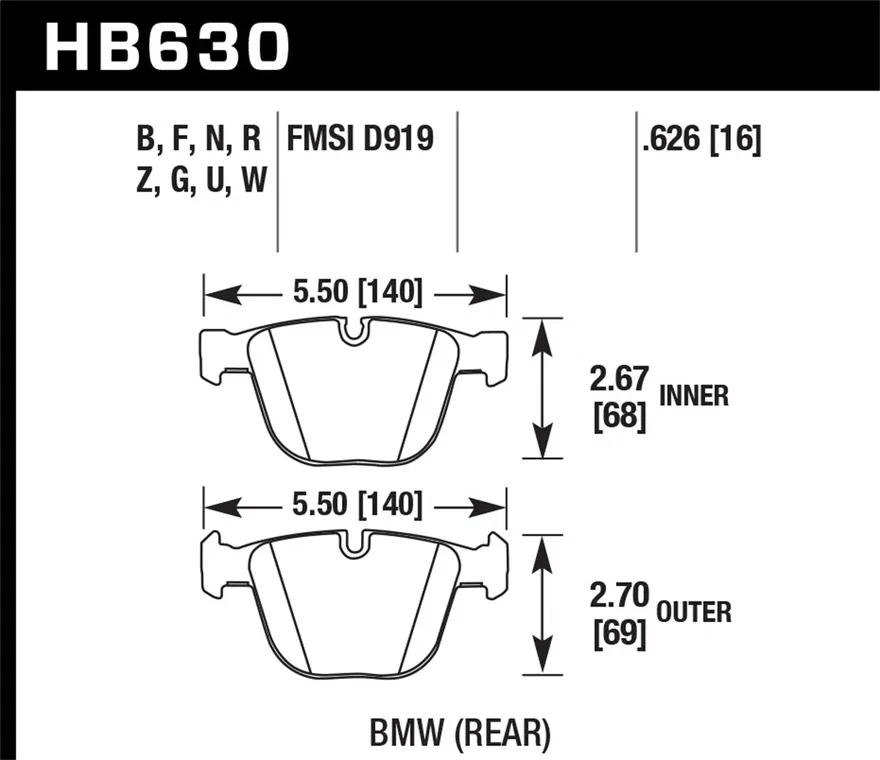 Rear DTC-30 Disc Brake Pad for BMW