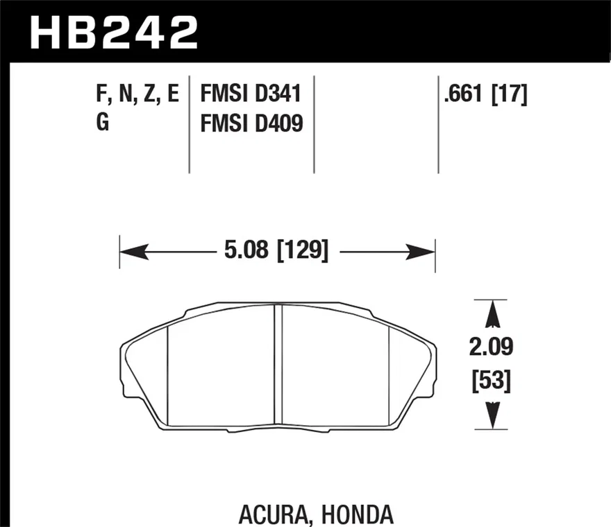 Front DTC-60 Disc Brake Pad