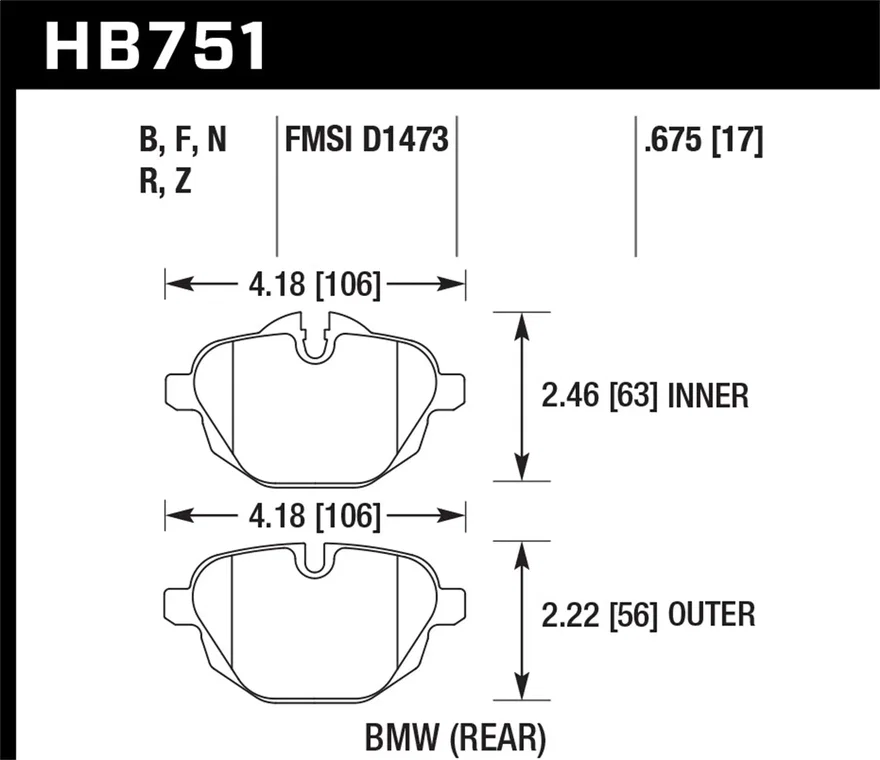 Rear HPS 5.0 Disc Brake Pad for BMW