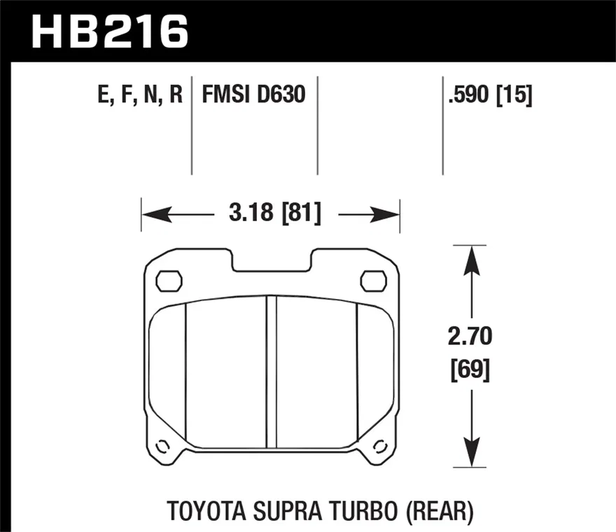 Rear HPS 5.0 Disc Brake Pad for Toyota Supra
