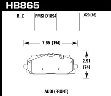 Front Performance Ceramic Disc Brake Pad for Audi image 2