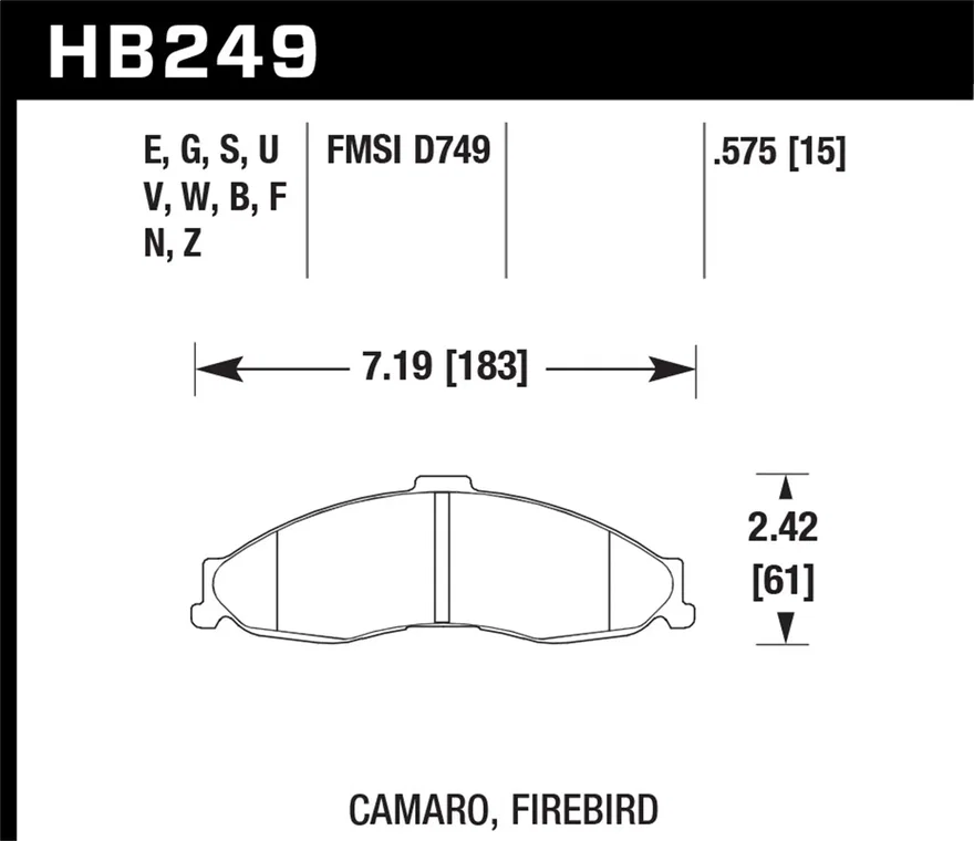 Front HPS 5.0 Disc Brake Pad