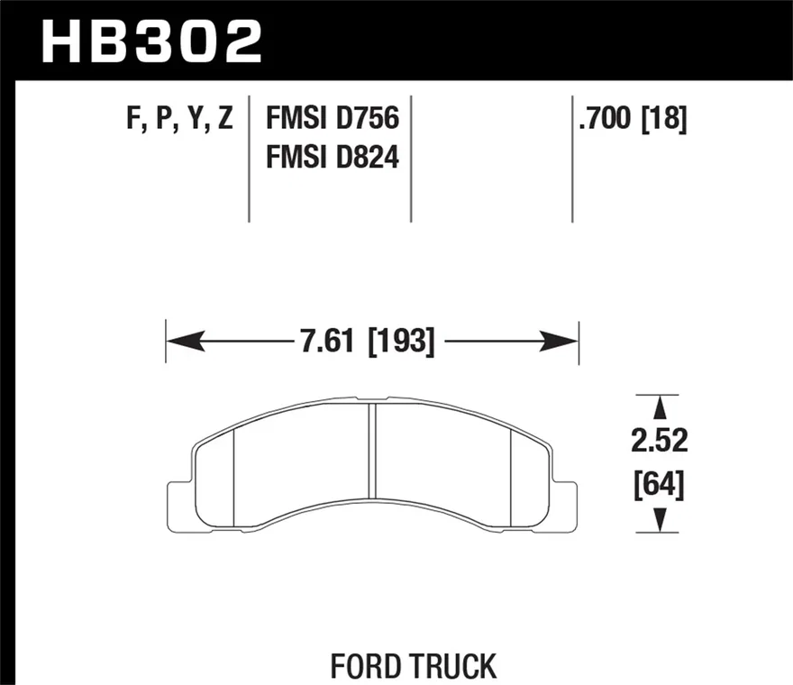 Front LTS Disc Brake Pad for Ford