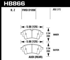 Rear HPS Disc Brake Pad for Audi image 2