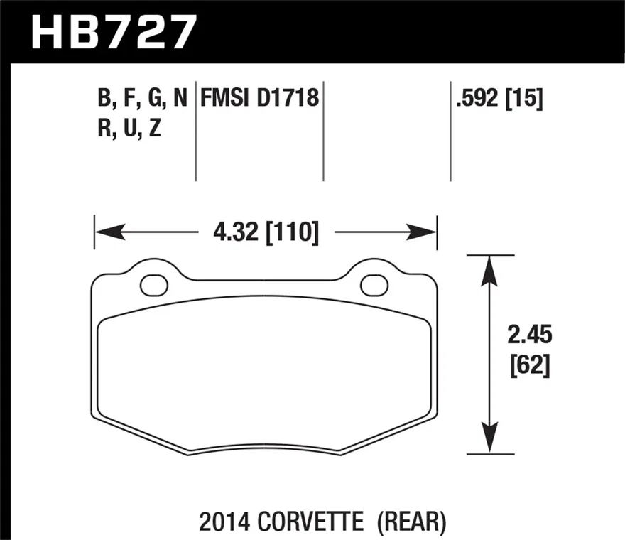 Rear DTC-30 Disc Brake Pad for Chevrolet