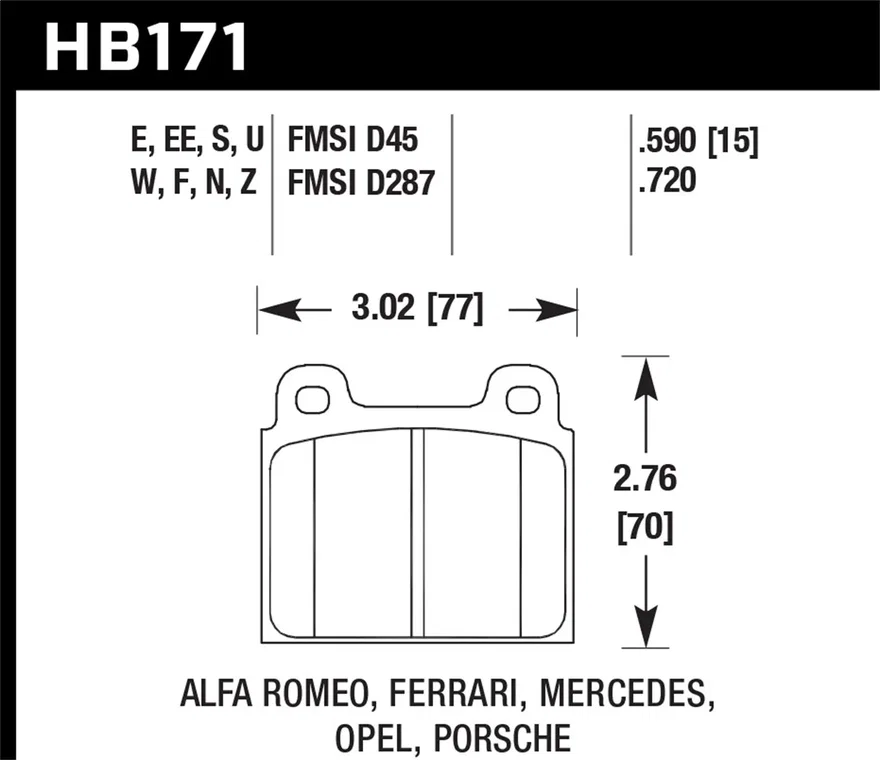 Front HPS 5.0 Disc Brake Pad
