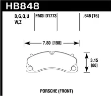 Front Performance Ceramic Disc Brake Pad for Porsche image 2