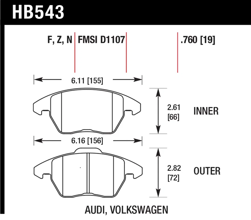 Front HPS 5.0 Disc Brake Pad