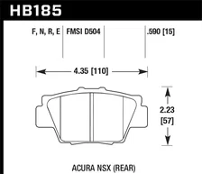 Rear HP Plus Disc Brake Pad for Acura NSX image 2