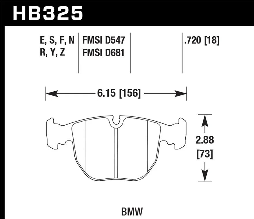 Front HPS 5.0 Disc Brake Pad for BMW