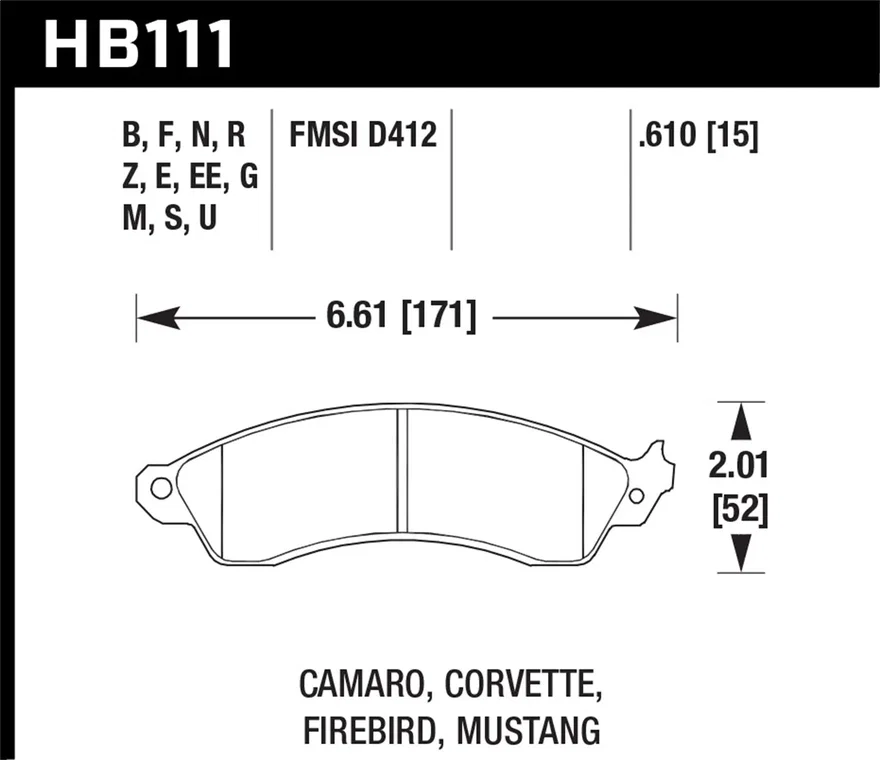 Front DTC-60 Disc Brake Pad