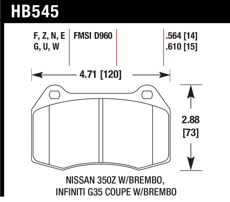 Front DTC-70 Disc Brake Pad