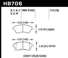 Front HP Plus Disc Brake Pad for Chevrolet image 2