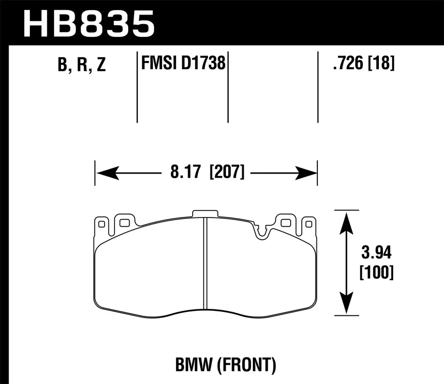 Front HPS 5.0 Disc Brake Pad for BMW