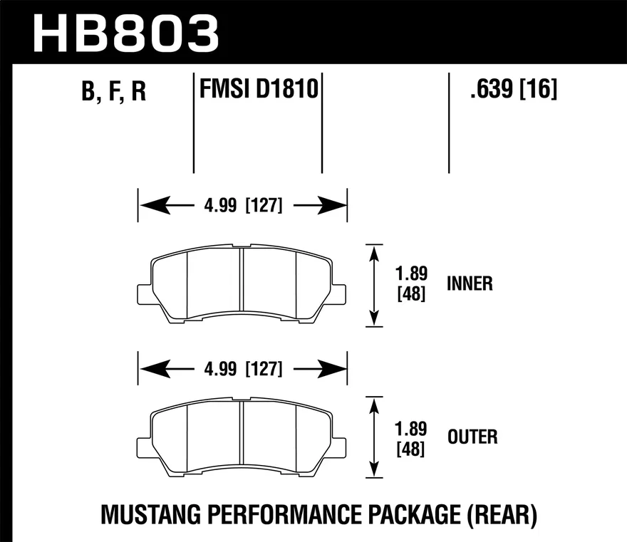 Rear HPS 5.0 Disc Brake Pad for Ford Mustang