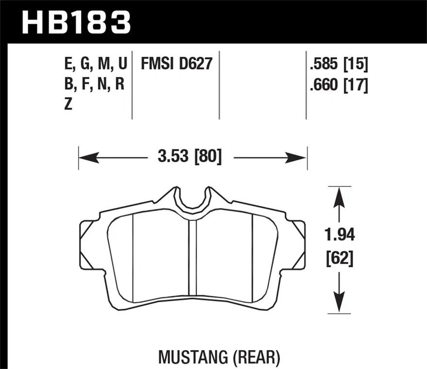 Rear DTC-60 Disc Brake Pad for Ford Mustang