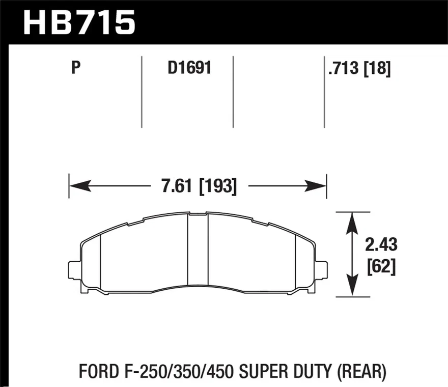 Rear SuperDuty Disc Brake Pad for Ford