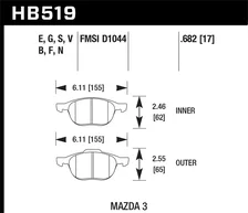 Front HPS Disc Brake Pad image 2