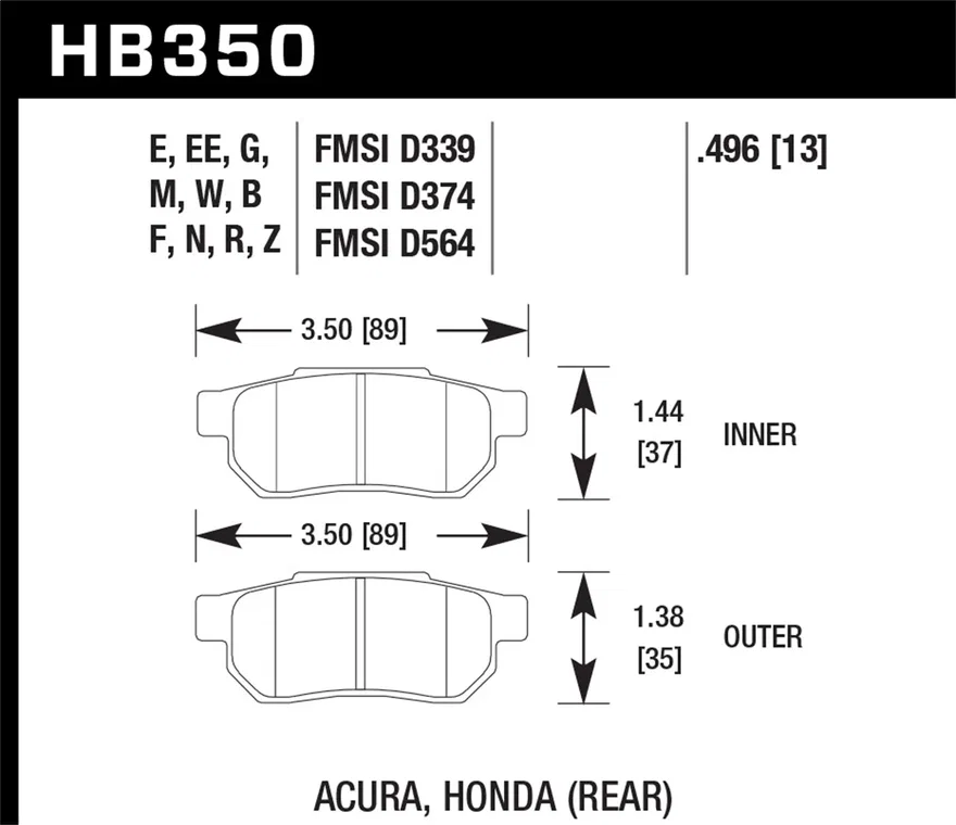 Rear HPS 5.0 Disc Brake Pad