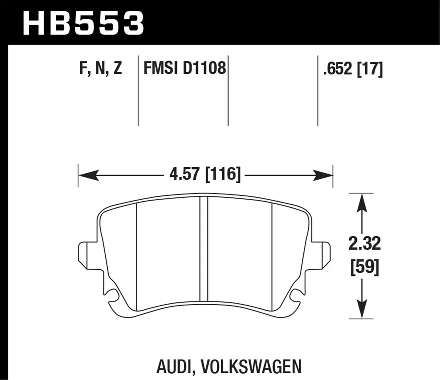 Rear HPS 5.0 Disc Brake Pad for Audi
