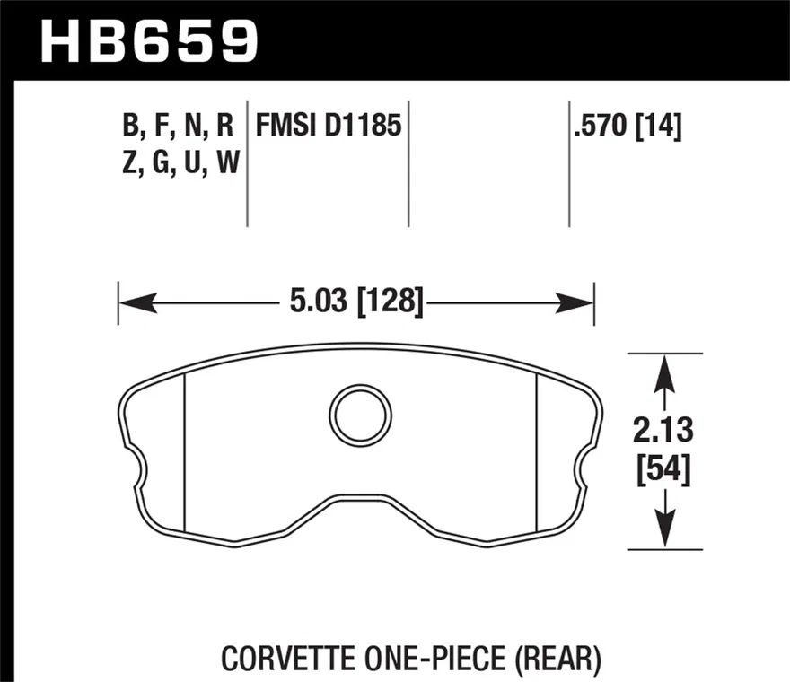 Rear HPS 5.0 Disc Brake Pad for Chevrolet Corvette
