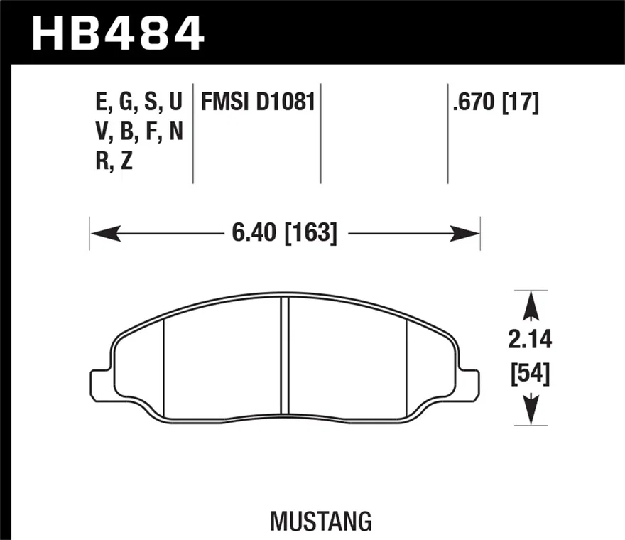 Front HPS 5.0 Disc Brake Pad for Ford Mustang