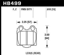 Rear HPS Disc Brake Pad for Lexus image 2