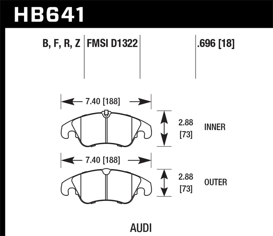 Front HPS 5.0 Disc Brake Pad for Audi