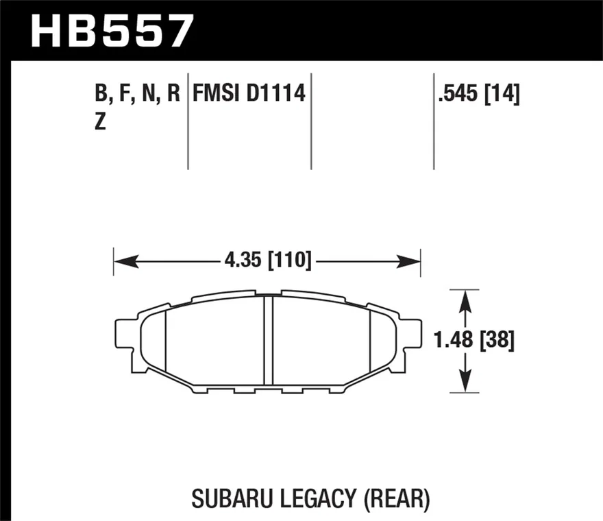 Rear HPS 5.0 Disc Brake Pad for Subaru