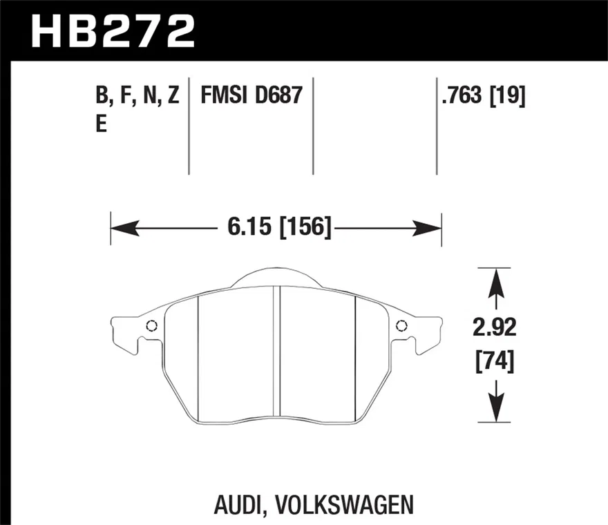 Front DTC-60 Disc Brake Pad