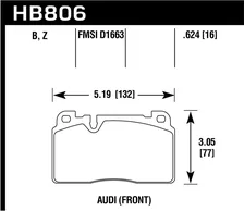 Front Performance Ceramic Disc Brake Pad for Audi image 2