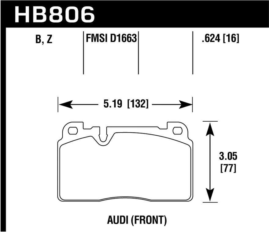 Front HPS 5.0 Disc Brake Pad for Audi