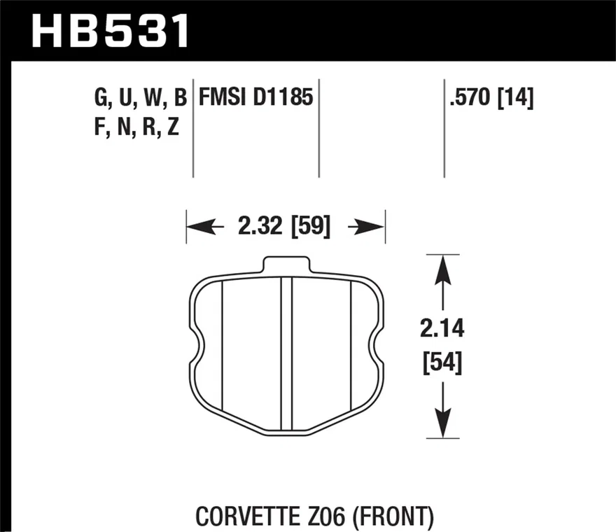Front HPS 5.0 Disc Brake Pad for Chevrolet Corvette
