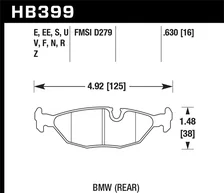 Rear Performance Ceramic Disc Brake Pad for BMW image 2