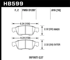 Front Performance Ceramic Disc Brake Pad for INFINITI image 2