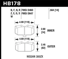 Front Performance Ceramic Disc Brake Pad for Nissan 300ZX image 2