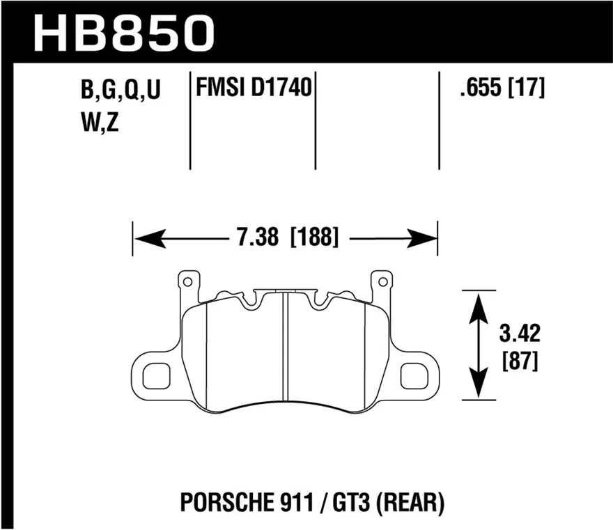 Rear HPS 5.0 Disc Brake Pad for Porsche