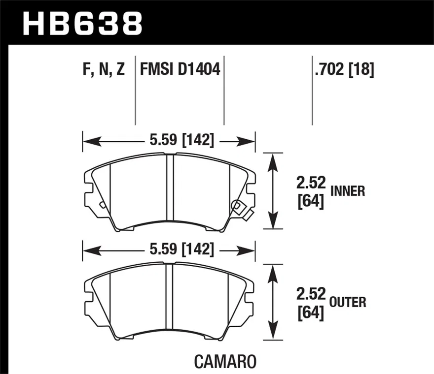 Front HPS 5.0 Disc Brake Pad for Chevrolet