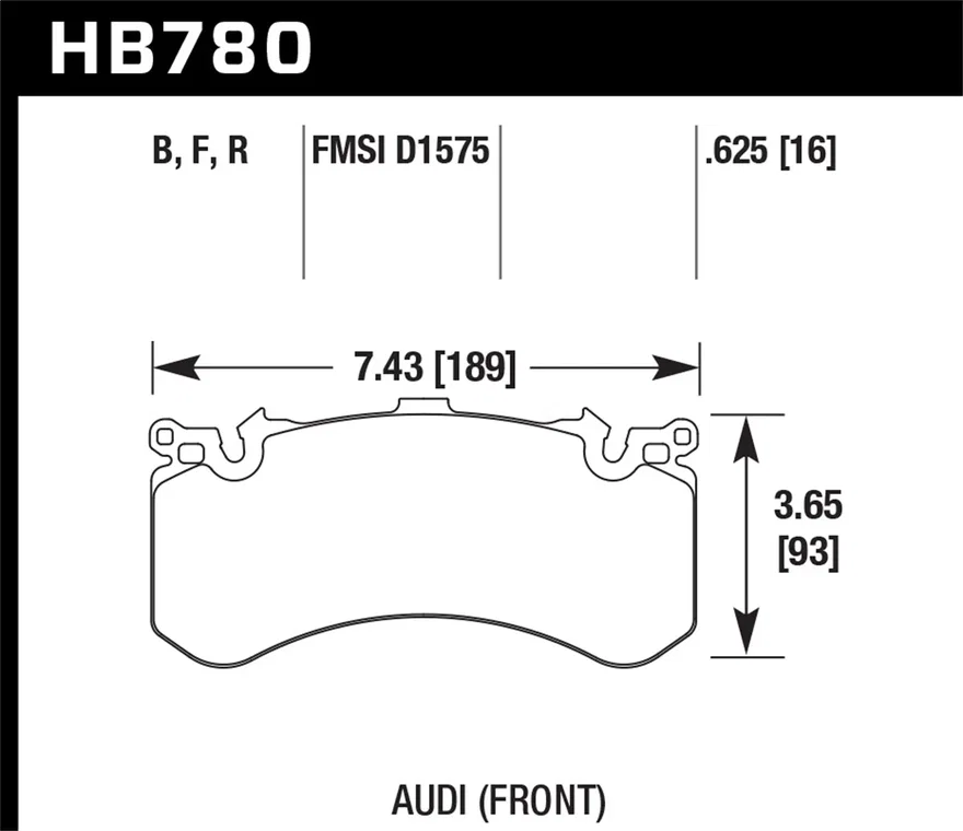 Front HPS 5.0 Disc Brake Pad for Audi
