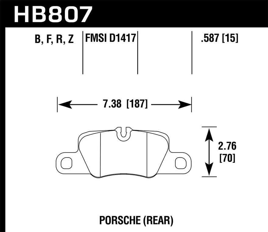 Rear HPS 5.0 Disc Brake Pad for Porsche