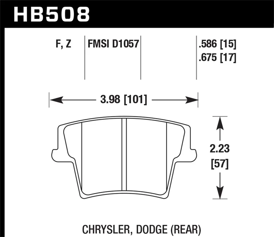 Rear HPS 5.0 Disc Brake Pad for Dodge